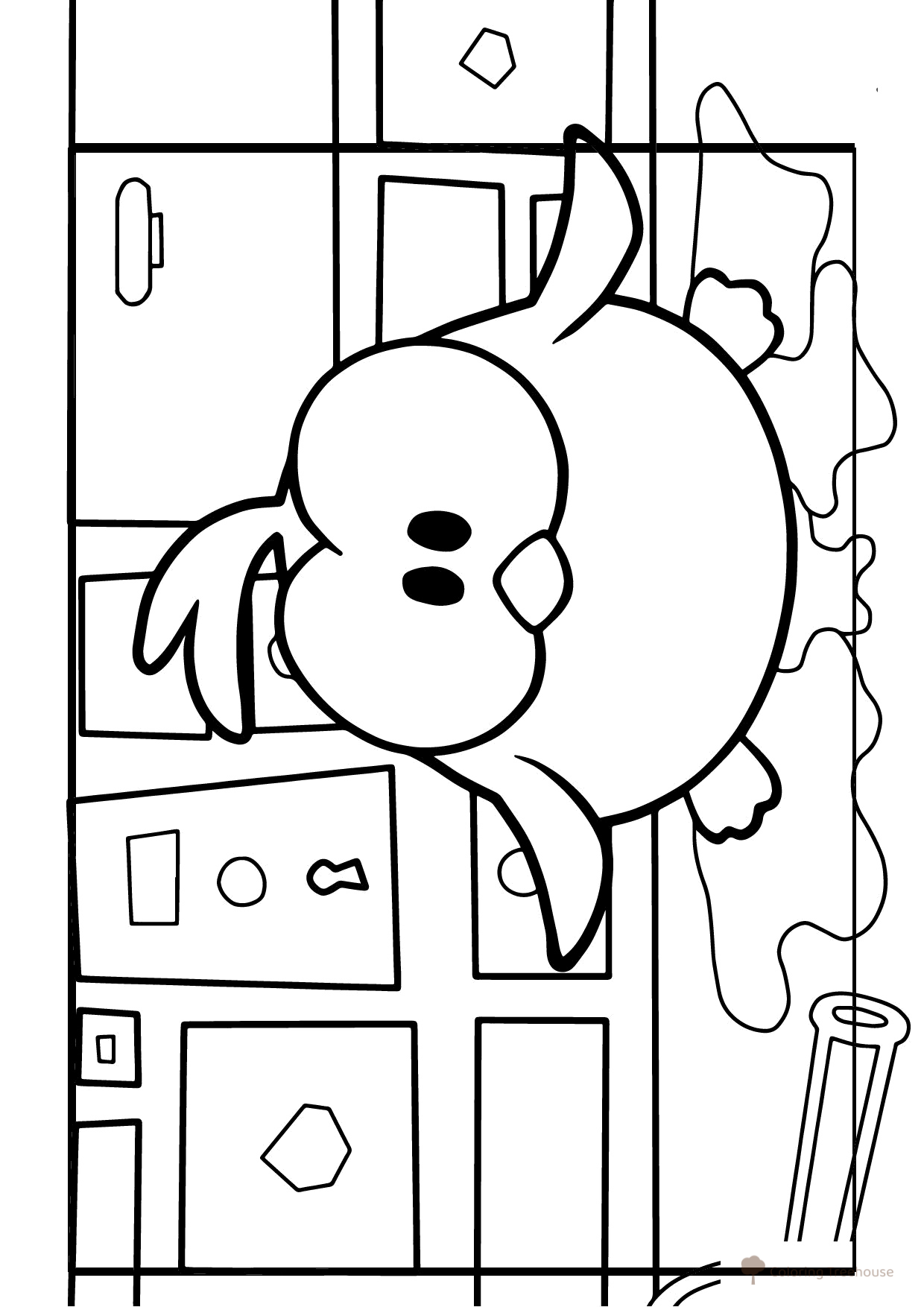 Am Nyam Chick Coloring Page free printable Om Nom Coloring Pages coloring page