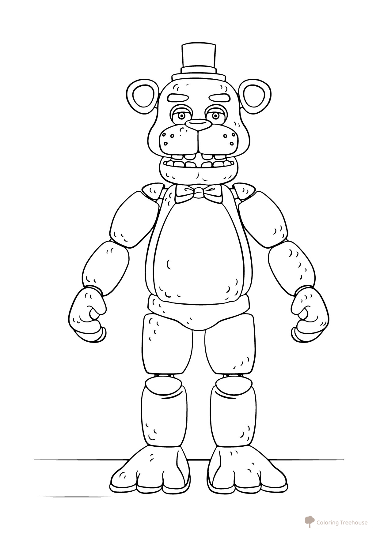 Página para colorear: animatrónico Freddy dibujo para colorear gratis de Páginas para colorear de los animatrónicos de FNAF