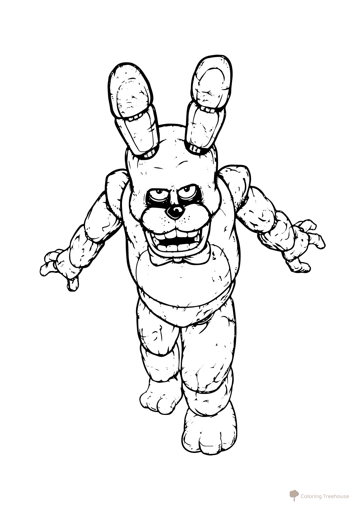 Página para colorear de Bonnie de Five Nights at Freddy's dibujo para colorear gratis de Páginas para colorear de los animatrónicos de FNAF