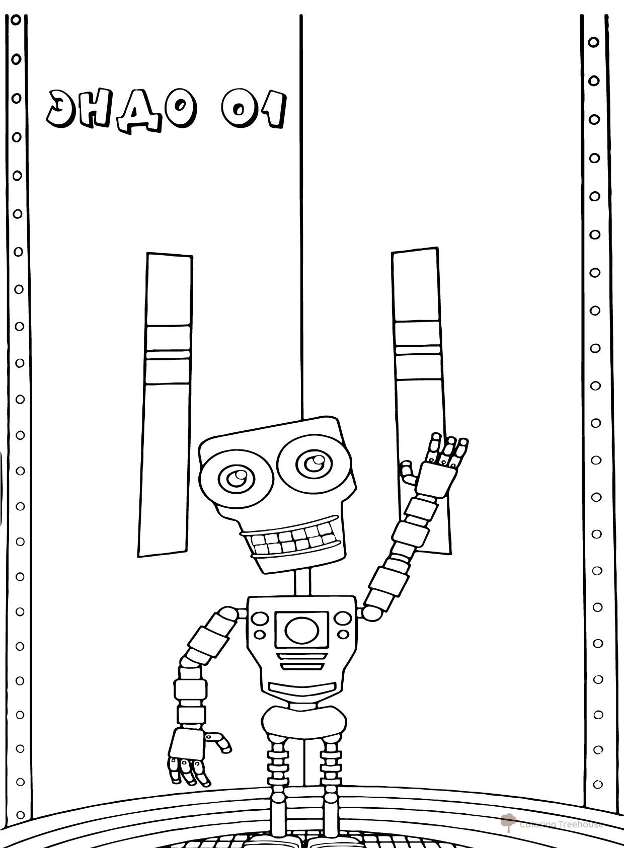 Endo 01 Coloring Page from FNAF free printable Five Nights at Freddy's Animatronic Coloring Pages coloring page