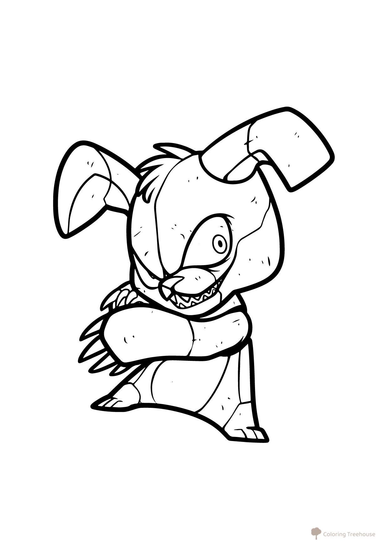 Devious Bonnie Coloring Page (FNaF) free printable Five Nights at Freddy's Animatronic Coloring Pages coloring page