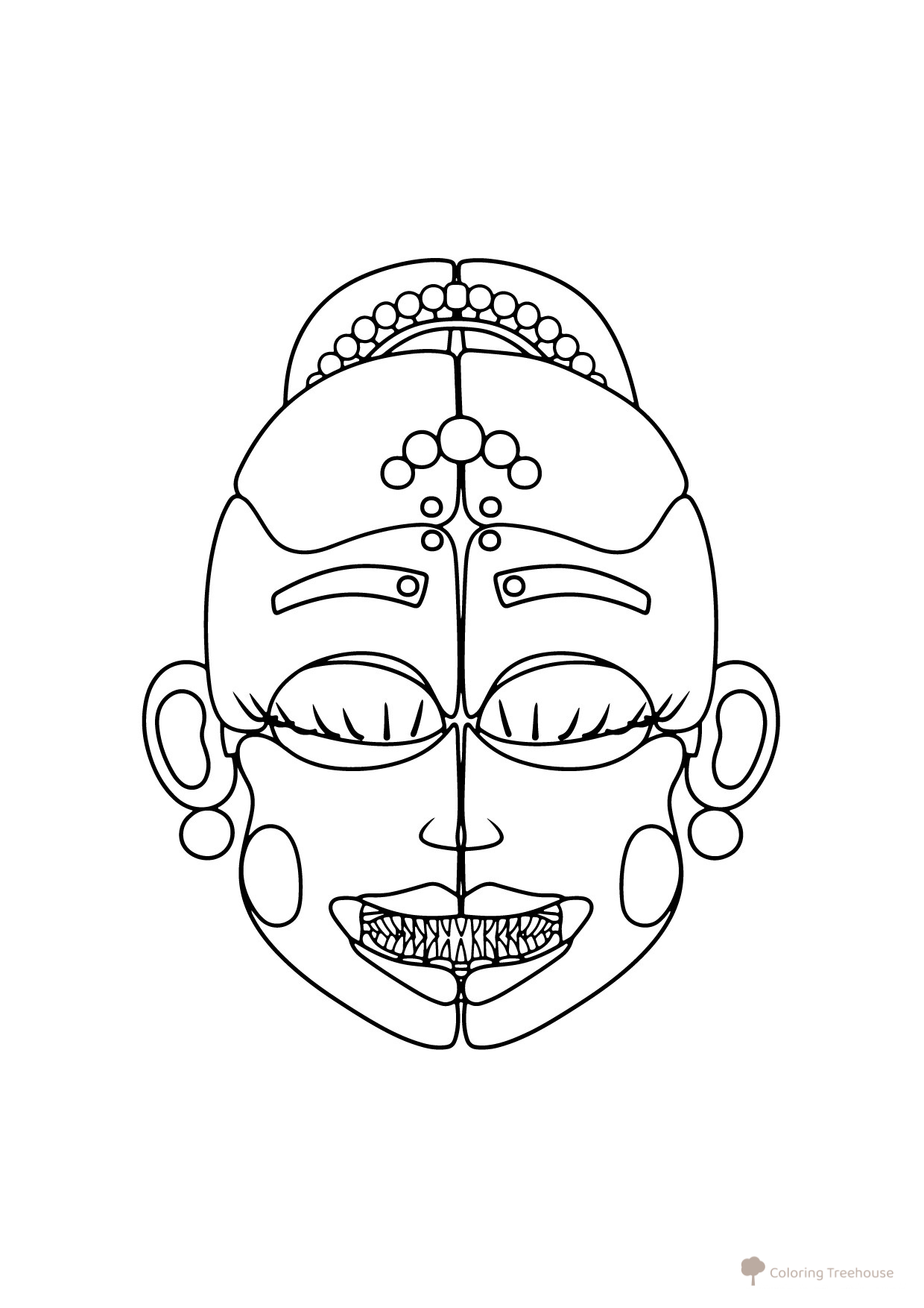 Ballora Portrait Coloring Page from FNAF free printable Five Nights at Freddy's Animatronic Coloring Pages coloring page