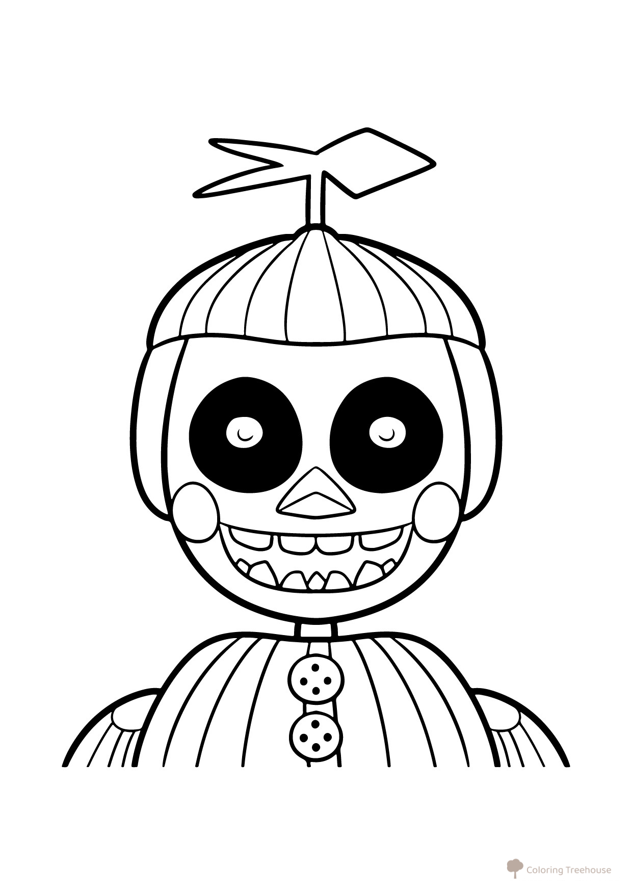 Página para colorear: Payaso Fantasma (Prizrachnyj Balunboy) dibujo para colorear gratis de Páginas para colorear de los animatrónicos de FNAF