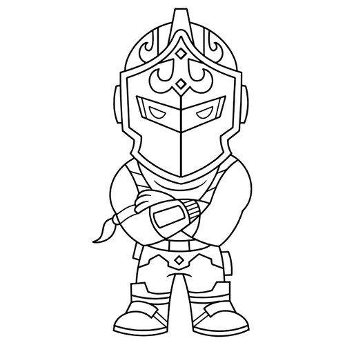 Página para colorear Fortnite chibi Caballero Negro dibujo para colorear gratis de Páginas para colorear de Fortnite