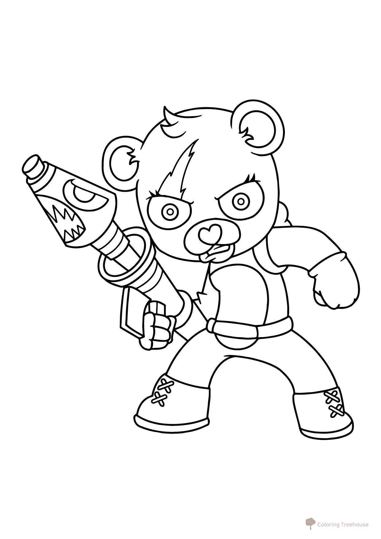 Página para colorear Fortnite chibi: Capitán del equipo pirotécnico dibujo para colorear gratis de Páginas para colorear de Fortnite