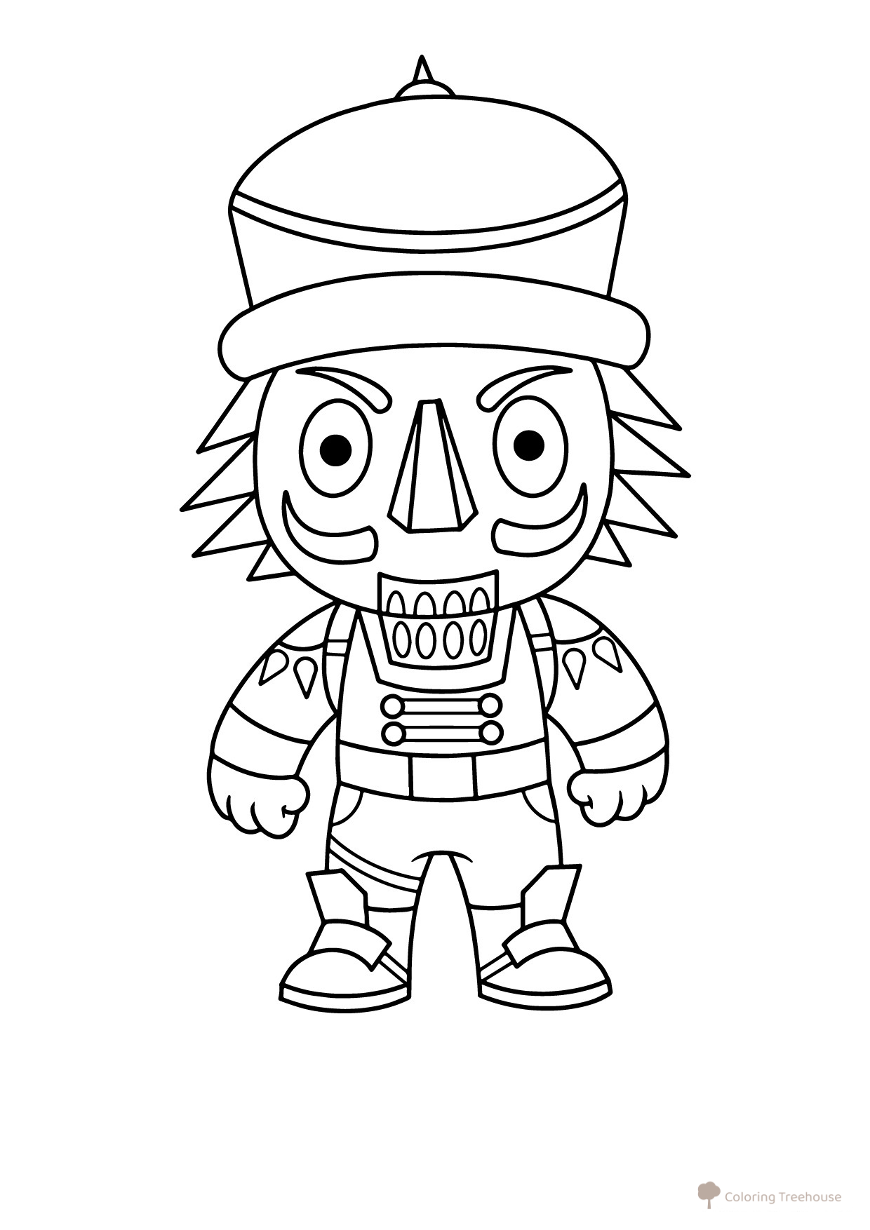 Fortnite Chibi Nutcracker Coloring Page free printable Fortnite Coloring Pages coloring page