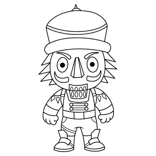 Fortnite Chibi Nutcracker Coloring Page free printable Fortnite Coloring Pages coloring page