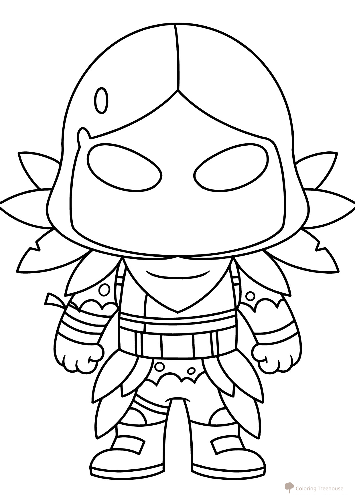 Fortnite Chibi Raven Coloring Page free printable Fortnite Coloring Pages coloring page
