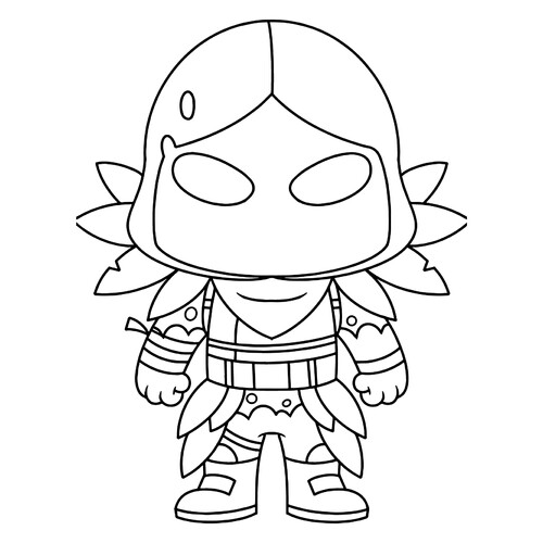 Fortnite Chibi Raven Coloring Page free printable Fortnite Coloring Pages coloring page