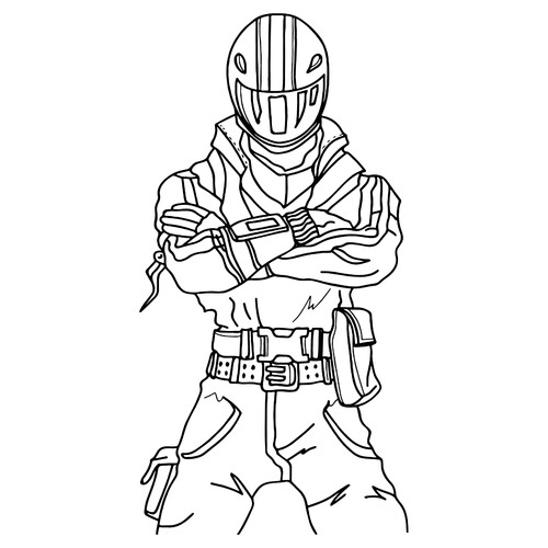 Fortnite Asphalt Hero Coloring Page free printable Fortnite Coloring Pages coloring page