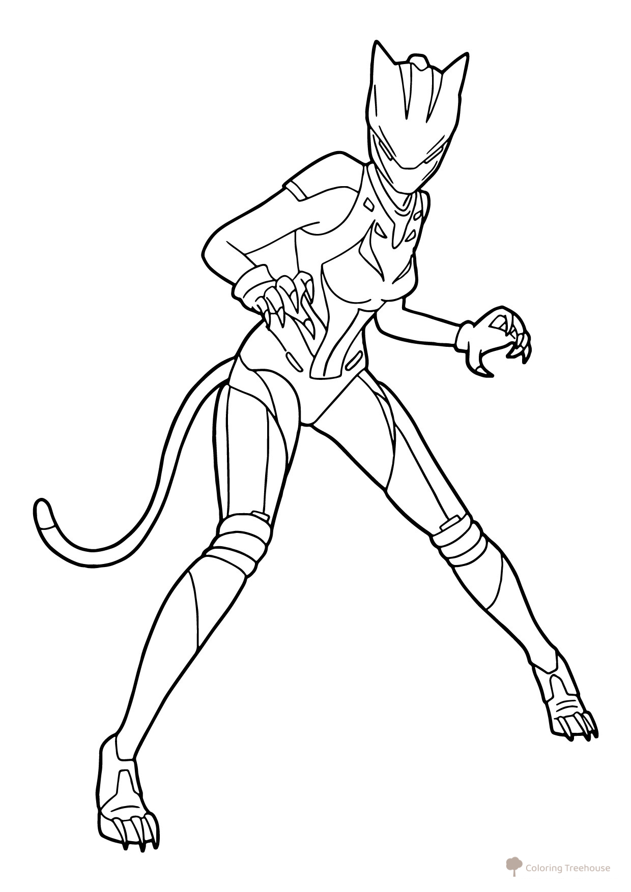 Página para colorear Fortnite: Lince neón en postura dibujo para colorear gratis de Páginas para colorear de Fortnite