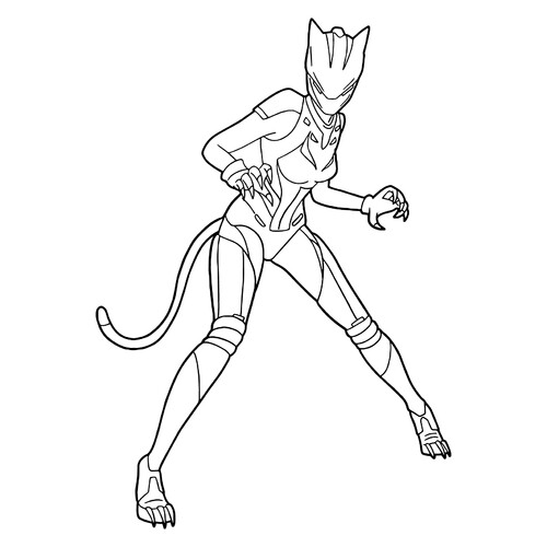 Página para colorear Fortnite: Lince neón en postura dibujo para colorear gratis de Páginas para colorear de Fortnite