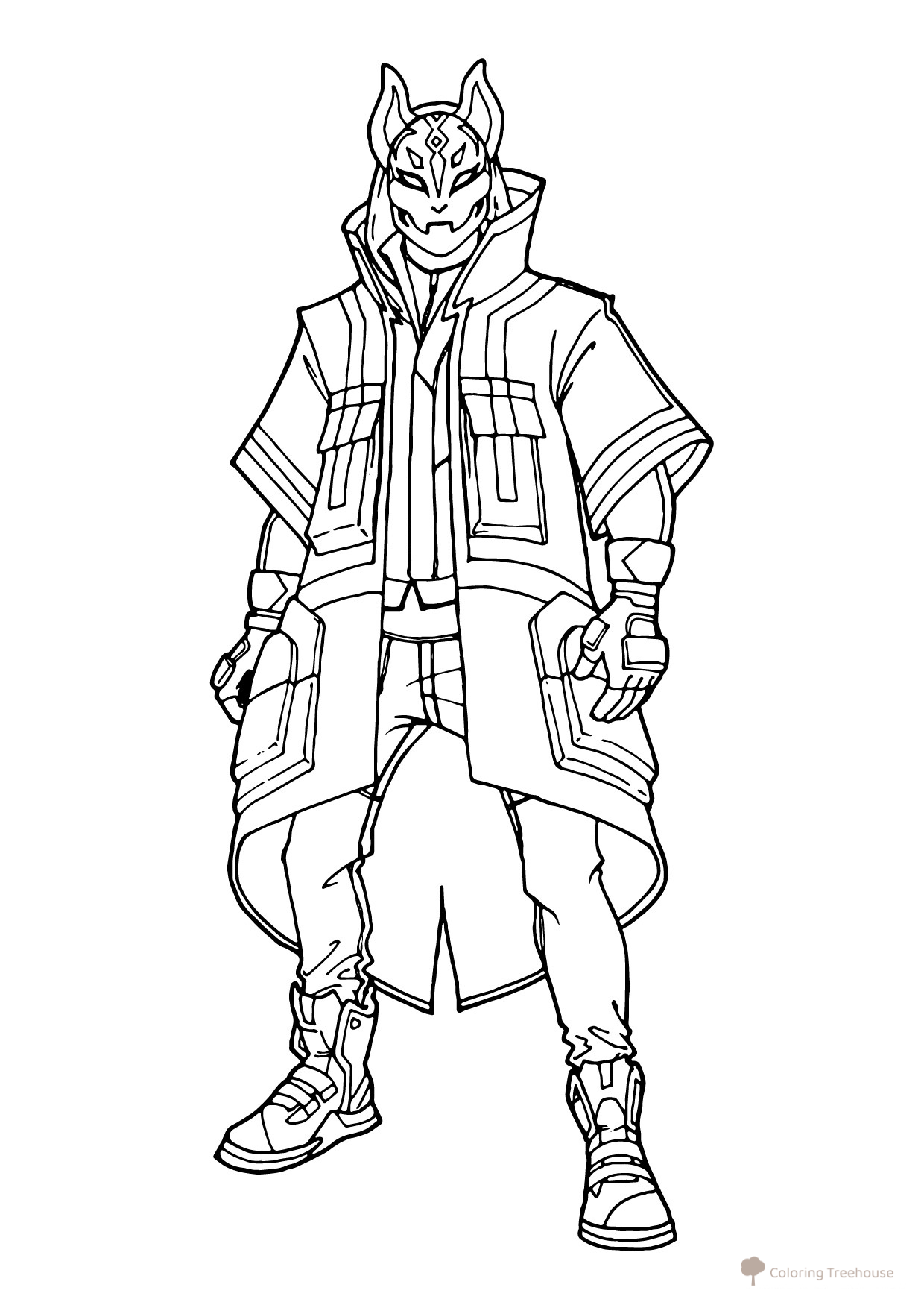 Fortnite Ronin Coloring Page free printable Fortnite Coloring Pages coloring page