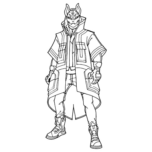 Fortnite Ronin Coloring Page free printable Fortnite Coloring Pages coloring page