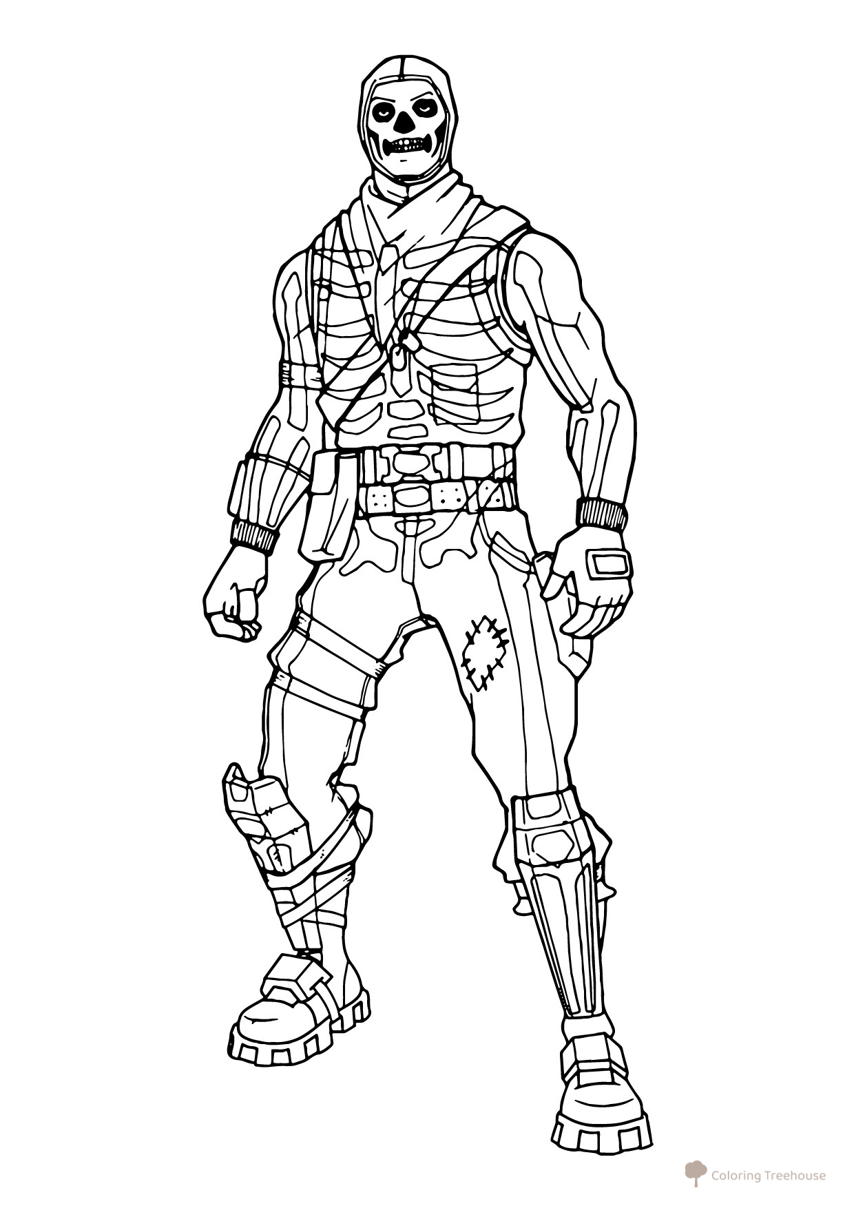 Fortnite Skeleton Coloring Page free printable Fortnite Coloring Pages coloring page