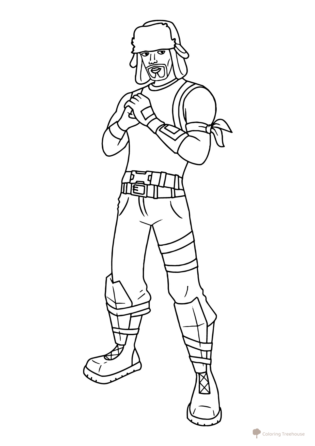 Fortnite Yuletide Ranger Coloring Page free printable Fortnite Coloring Pages coloring page
