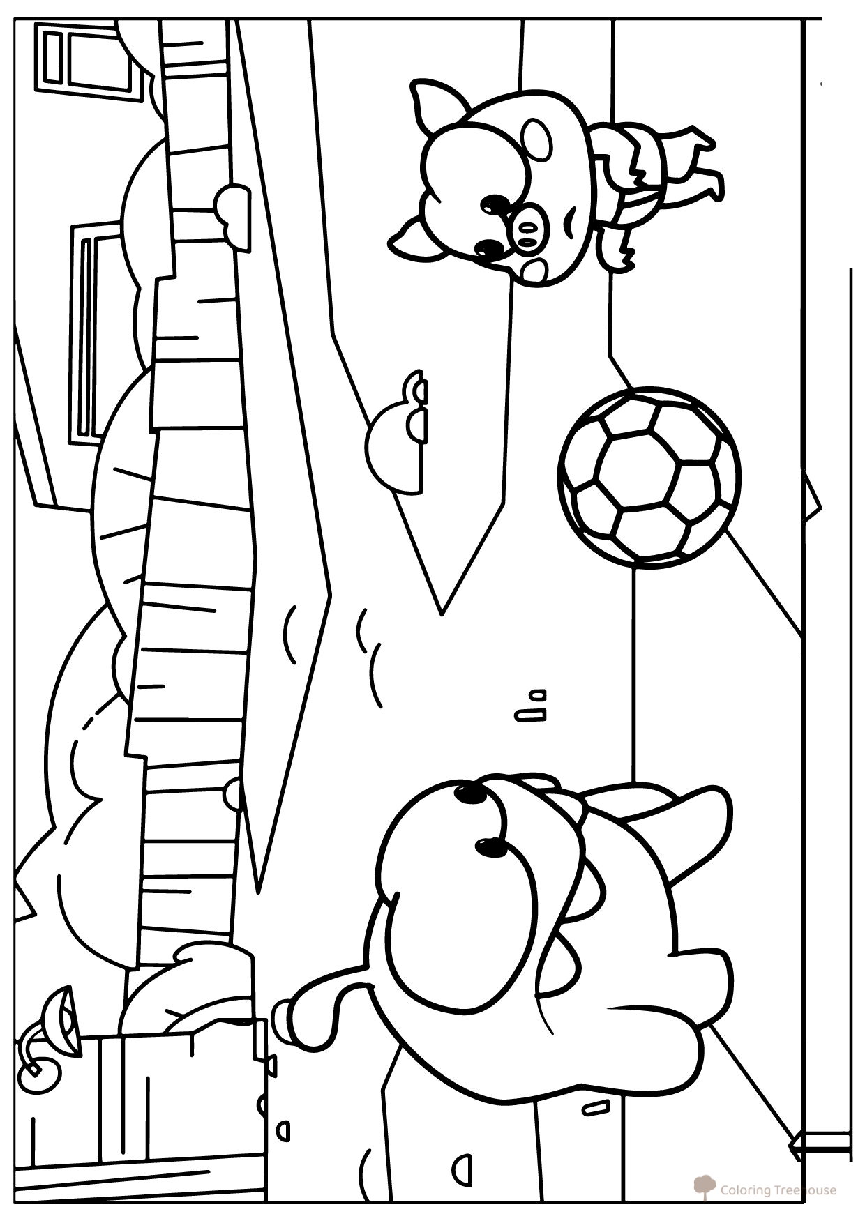 Página para colorear Am Nyam y el cerdito dibujo para colorear gratis de Páginas para colorear de Am Nyam (Om Nom)