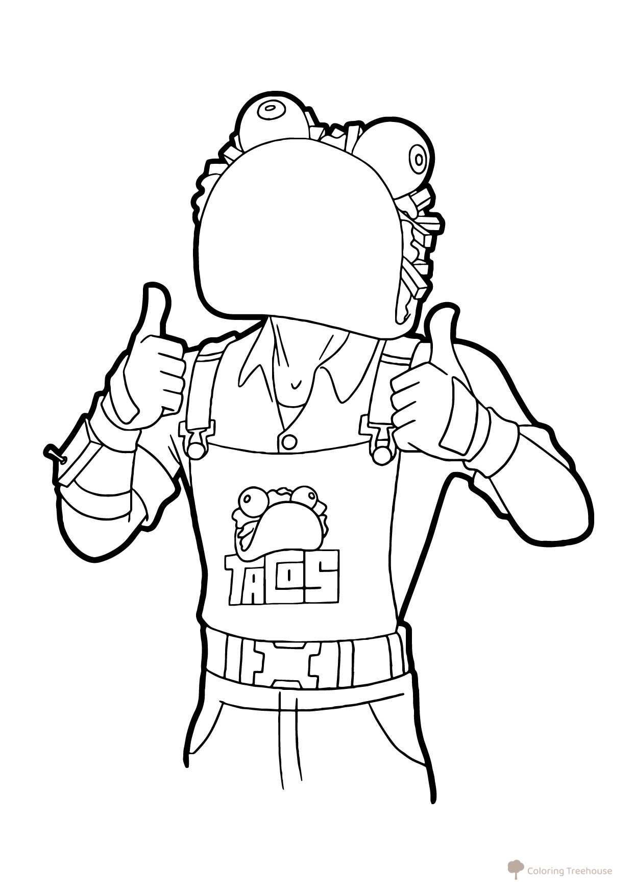 Fortnite Taco Coloring Page free printable Fortnite Coloring Pages coloring page