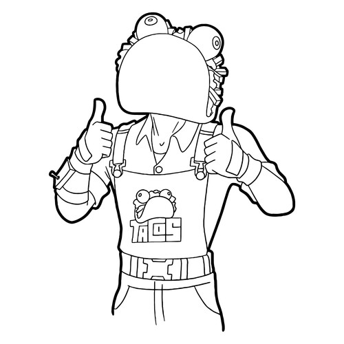 Fortnite Taco Coloring Page free printable Fortnite Coloring Pages coloring page