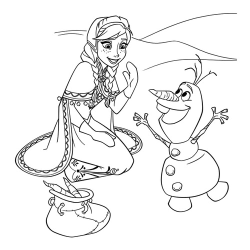 Anna and Olaf Coloring Page free printable Frozen Coloring Pages coloring page