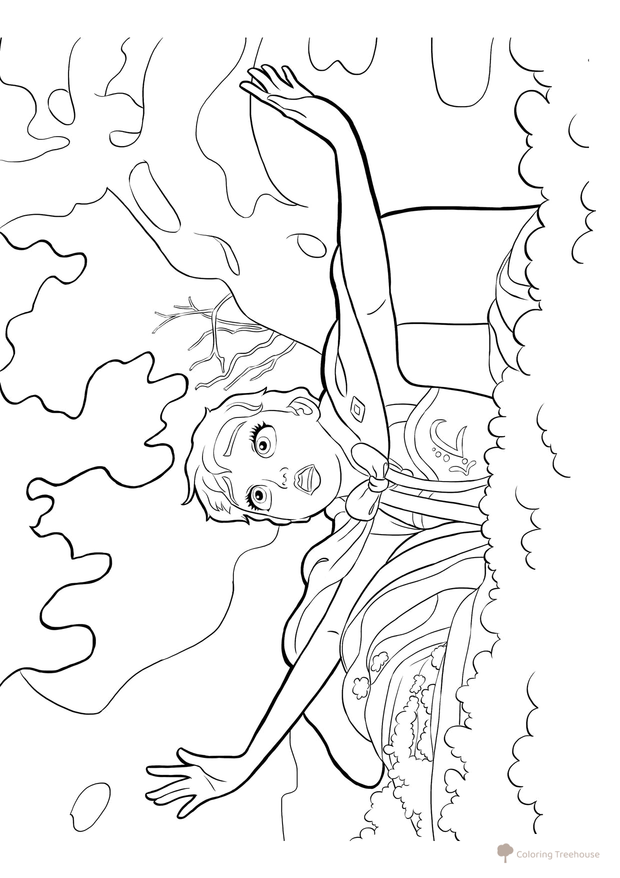 Anna in Trouble Coloring Page free printable Frozen Coloring Pages coloring page