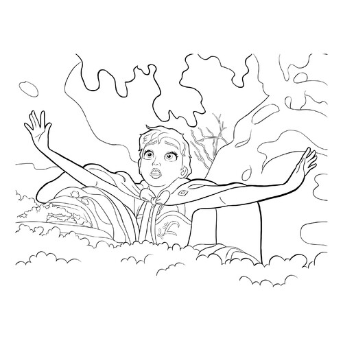 Anna in Trouble Coloring Page free printable Frozen Coloring Pages coloring page