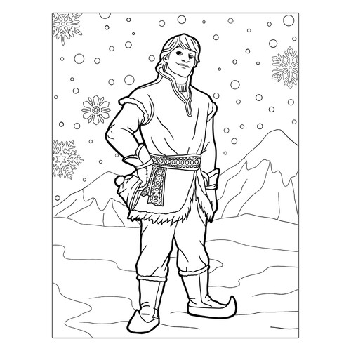 Kristoff from Frozen Coloring Page free printable Frozen Coloring Pages coloring page