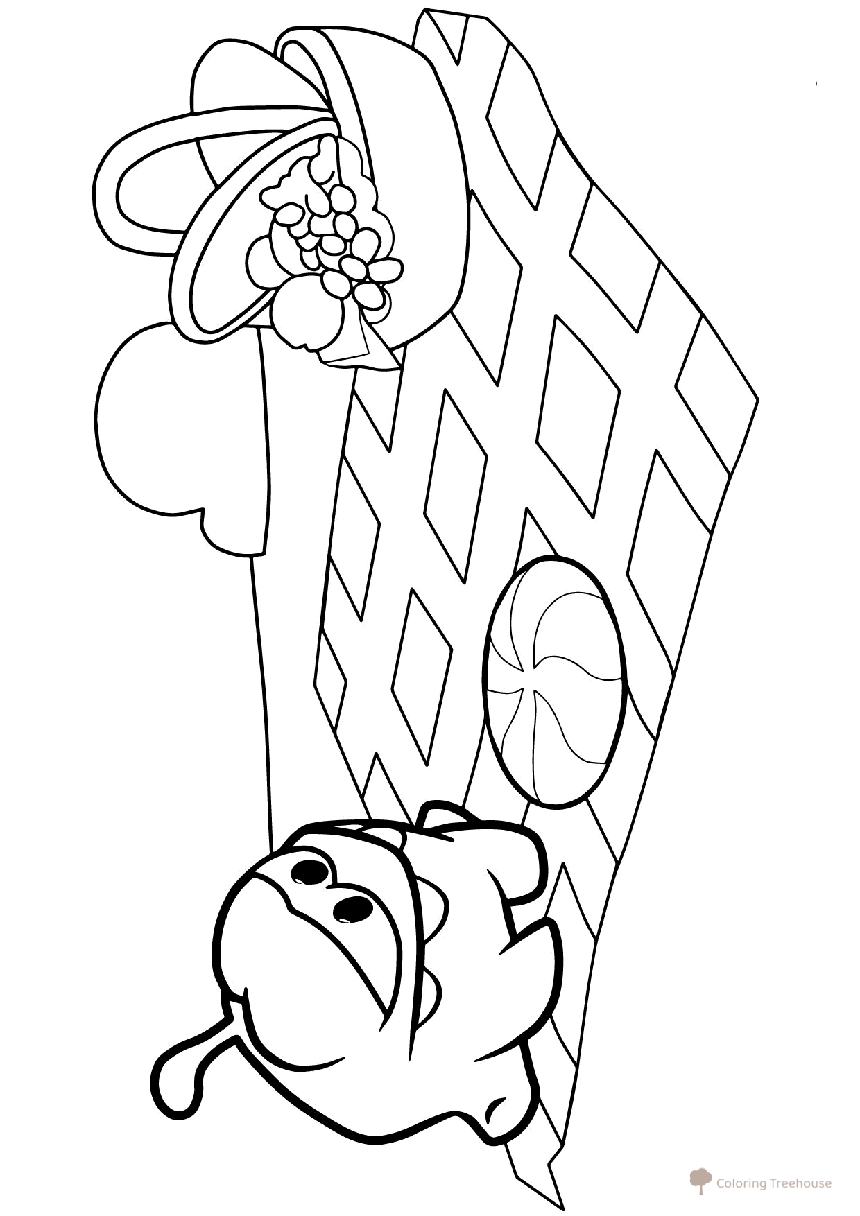 Am Nyam Coloring Page for the Picnic free printable Om Nom Coloring Pages coloring page