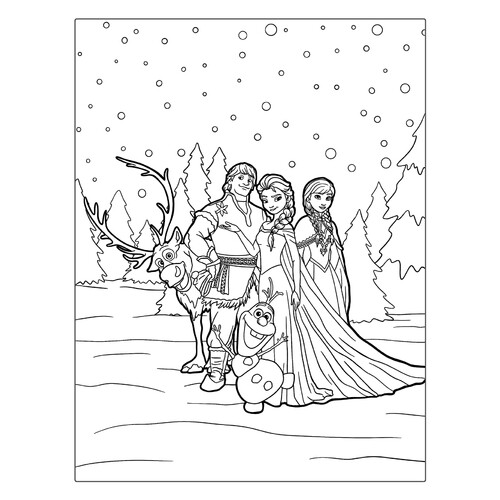 Frozen Characters Coloring Page free printable Frozen Coloring Pages coloring page