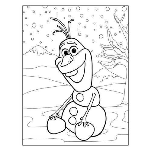 Smiling Olaf Coloring Page free printable Frozen Coloring Pages coloring page