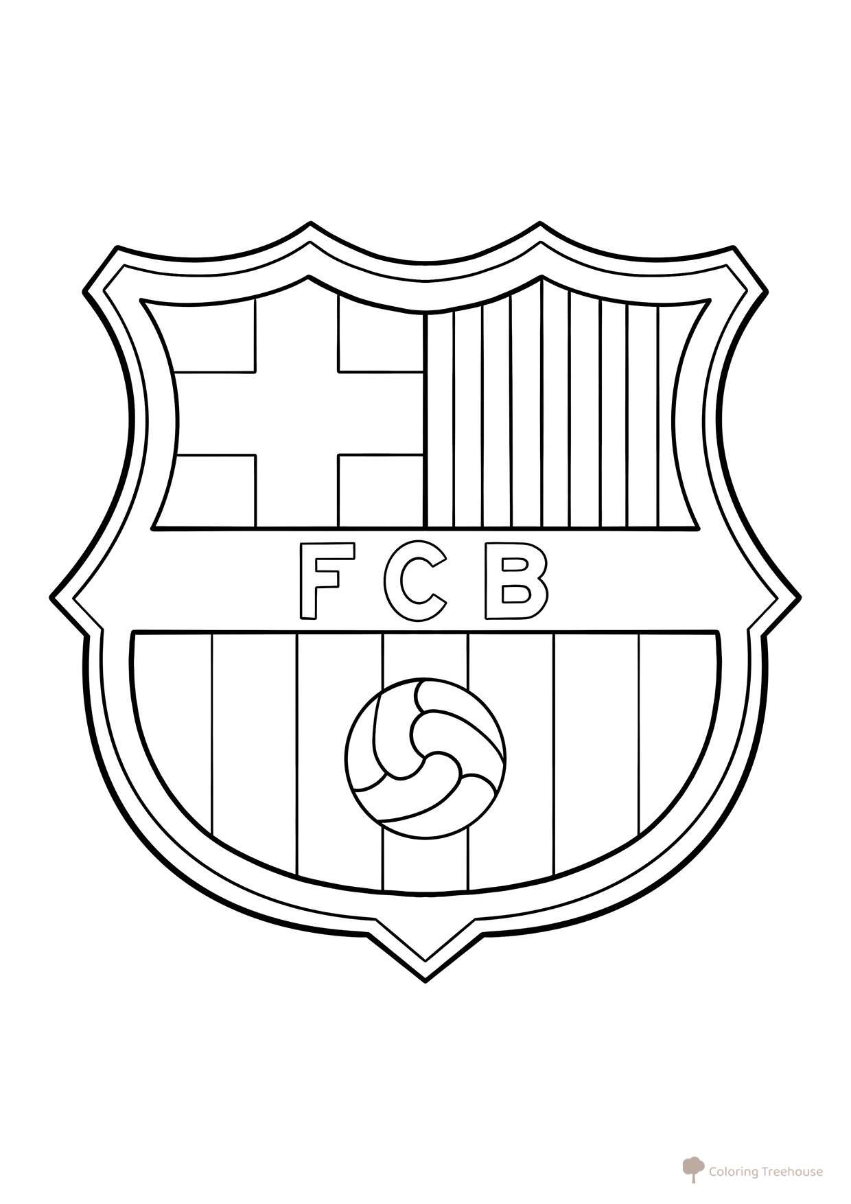 FC Barcelona Emblem Coloring Page free printable Soccer Player Coloring Pages coloring page