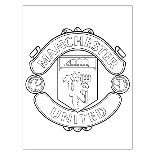 Manchester Football Club Emblem Coloring Page free printable Soccer Player Coloring Pages coloring page
