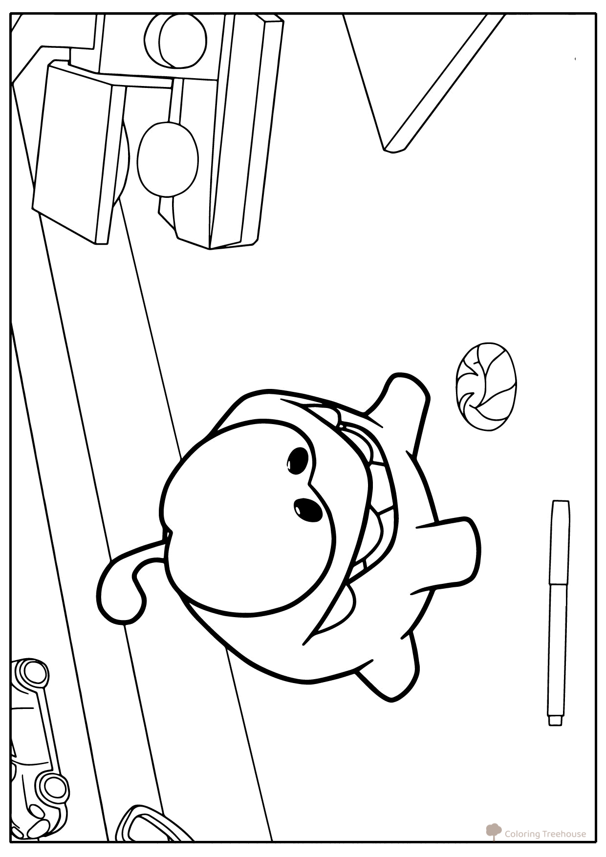 Am Nyam Coloring Page at the Table with Candy free printable Om Nom Coloring Pages coloring page