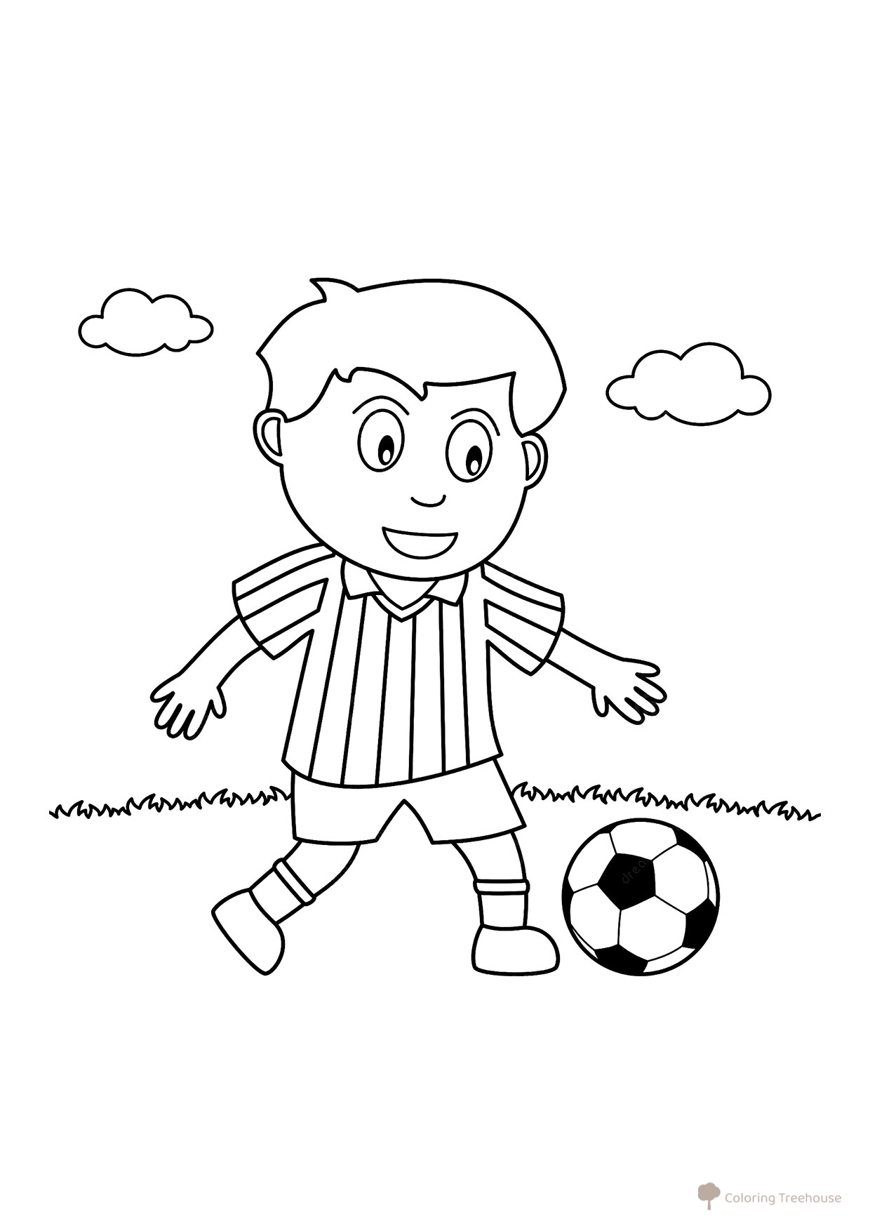 Página para colorear «Futbolista para los más pequeños» dibujo para colorear gratis de Páginas para colorear de futbolistas