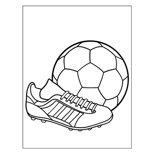 Soccer Cleats and Ball Coloring Page free printable Soccer Player Coloring Pages coloring page