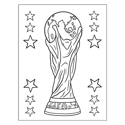 FIFA World Cup Trophy Coloring Page free printable Soccer Player Coloring Pages coloring page