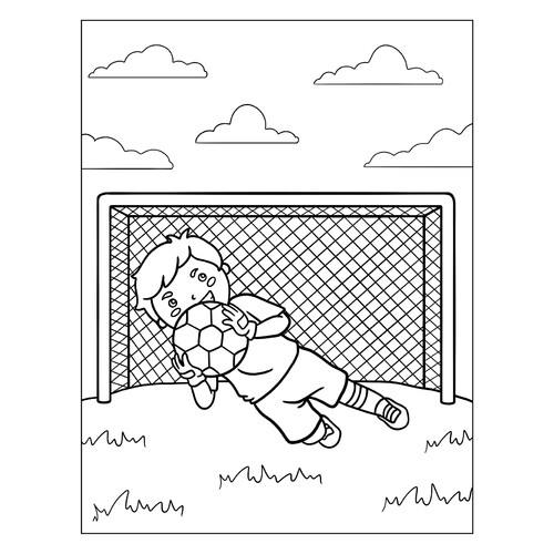 Boy Goalkeeper Coloring Page free printable Soccer Player Coloring Pages coloring page