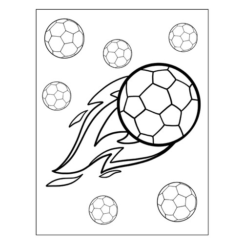 Fiery Soccer Ball Coloring Page free printable Soccer Player Coloring Pages coloring page