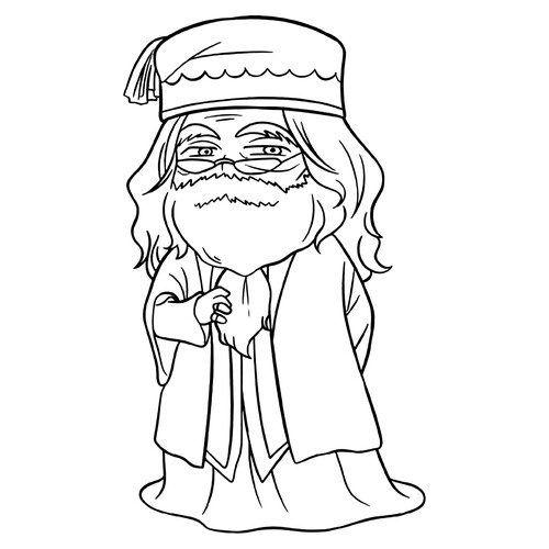 Página para colorear Chibi Dumbledore dibujo para colorear gratis de Harry Potter Coloring Pages