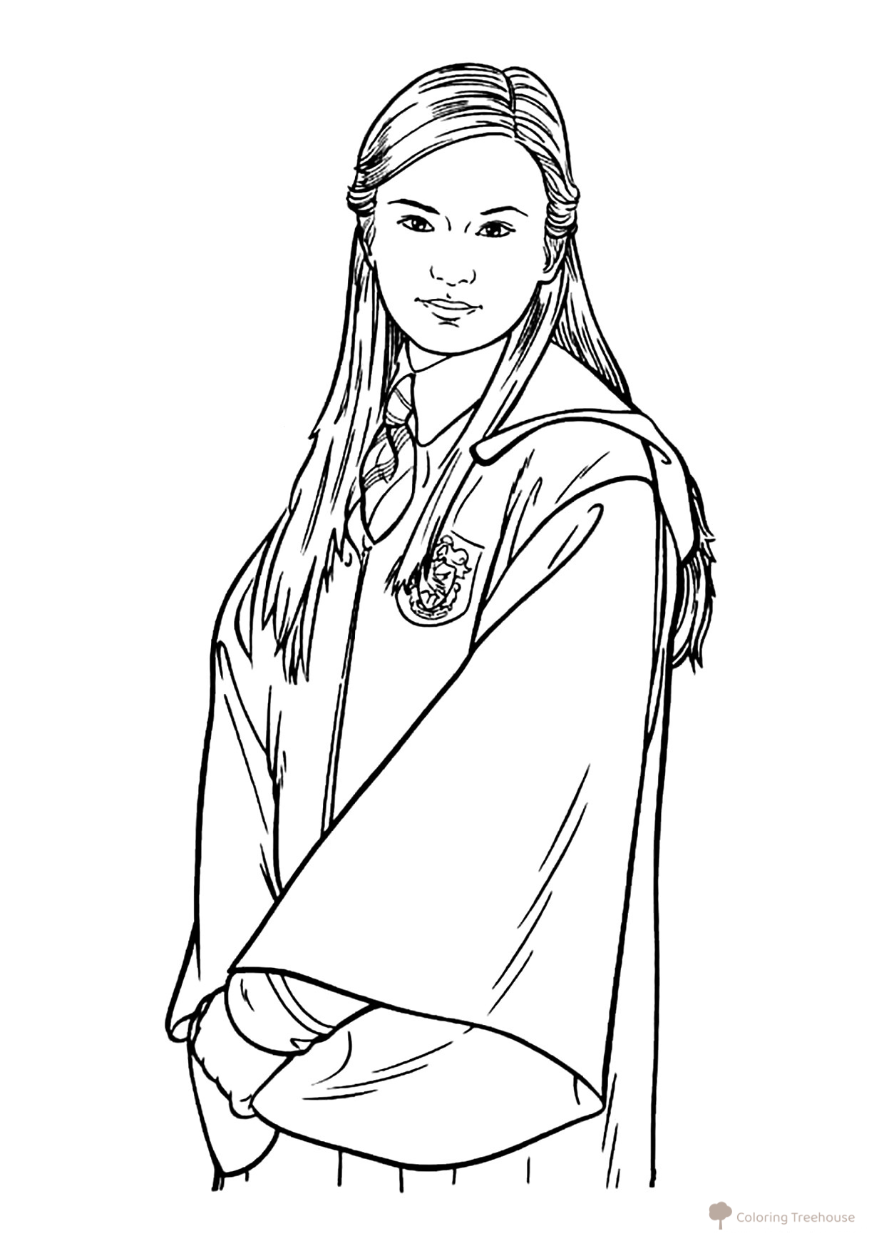 Cho Chang Coloring Page — Harry Potter's First Love free printable Harry Potter Coloring Pages coloring page