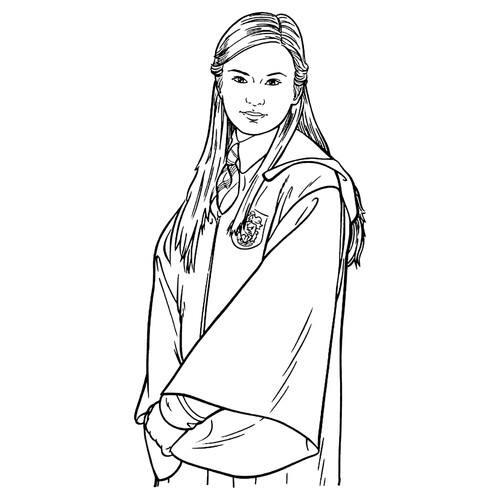 Cho Chang Coloring Page — Harry Potter's First Love free printable Harry Potter Coloring Pages coloring page