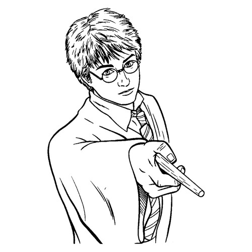Página para colorear: Harry conjura un hechizo dibujo para colorear gratis de Harry Potter Coloring Pages