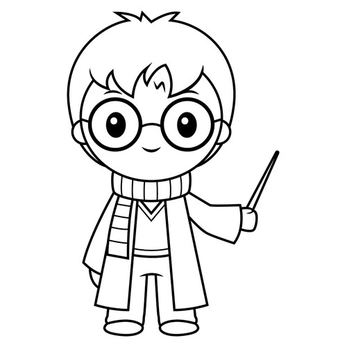 Página para colorear de Harry Potter para niños pequeños dibujo para colorear gratis de Harry Potter Coloring Pages