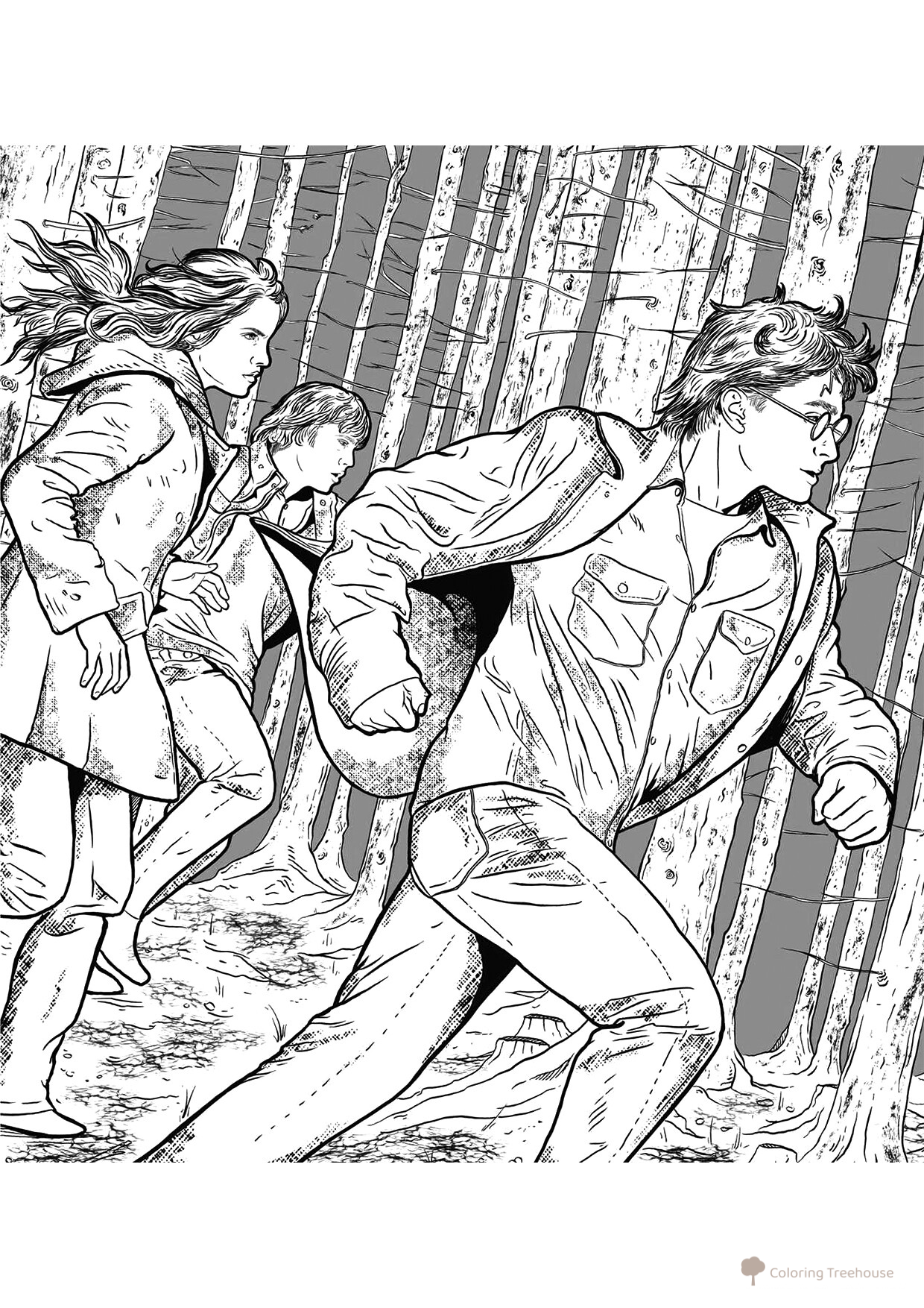 Coloring page Harry Potter y las Reliquias de la Muerte dibujo para colorear gratis de Harry Potter Coloring Pages