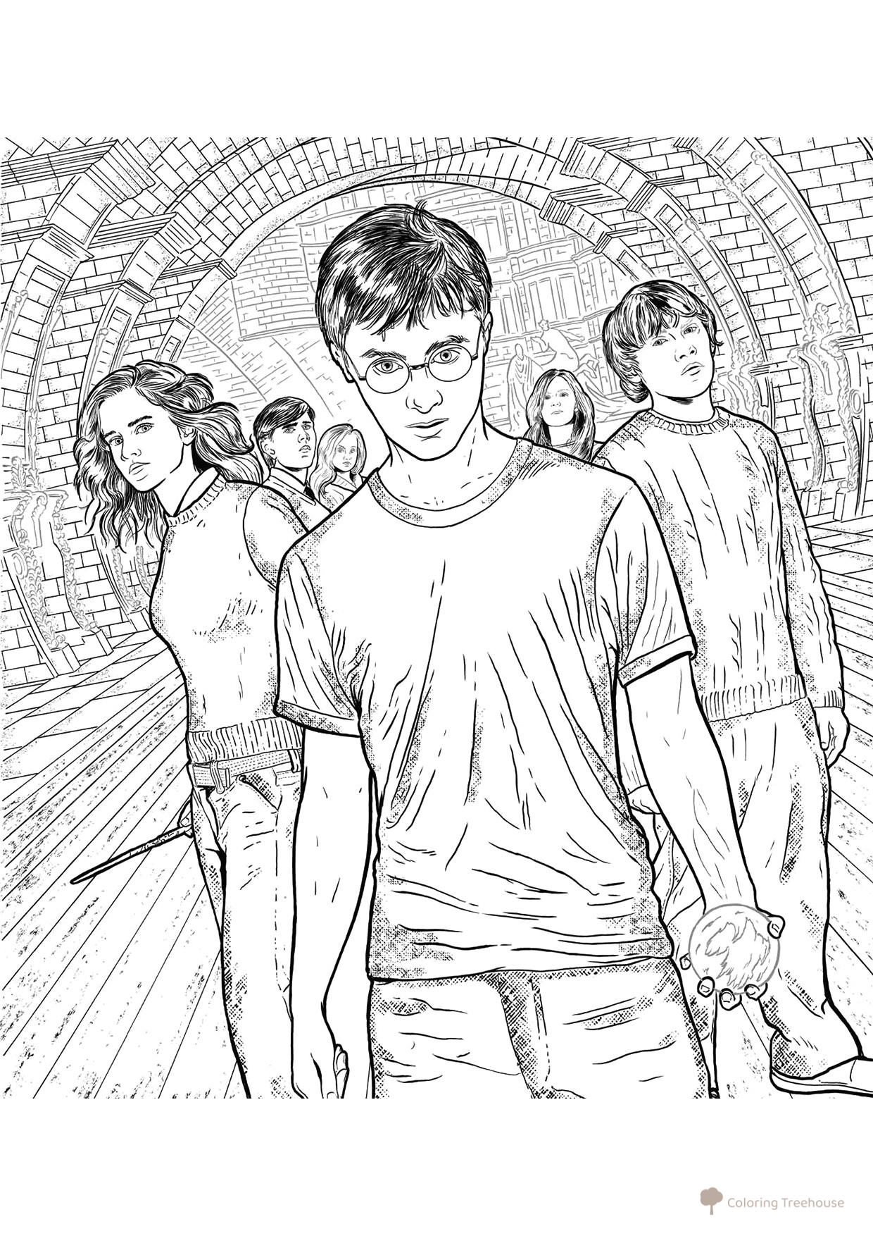 Página para colorear de Harry Potter y la Orden del Fénix dibujo para colorear gratis de Harry Potter Coloring Pages