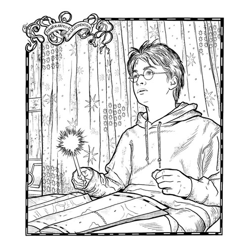 Página para colorear: Harry Potter estudia el mapa dibujo para colorear gratis de Harry Potter Coloring Pages