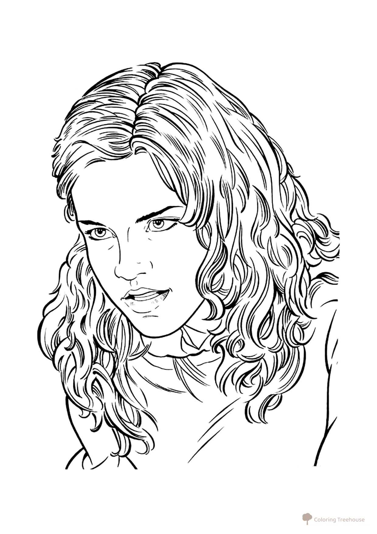 Página para colorear de Hermione Granger dibujo para colorear gratis de Harry Potter Coloring Pages