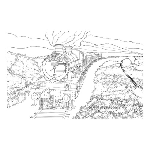 Hogwarts Express Coloring Page from Harry Potter free printable Harry Potter Coloring Pages coloring page