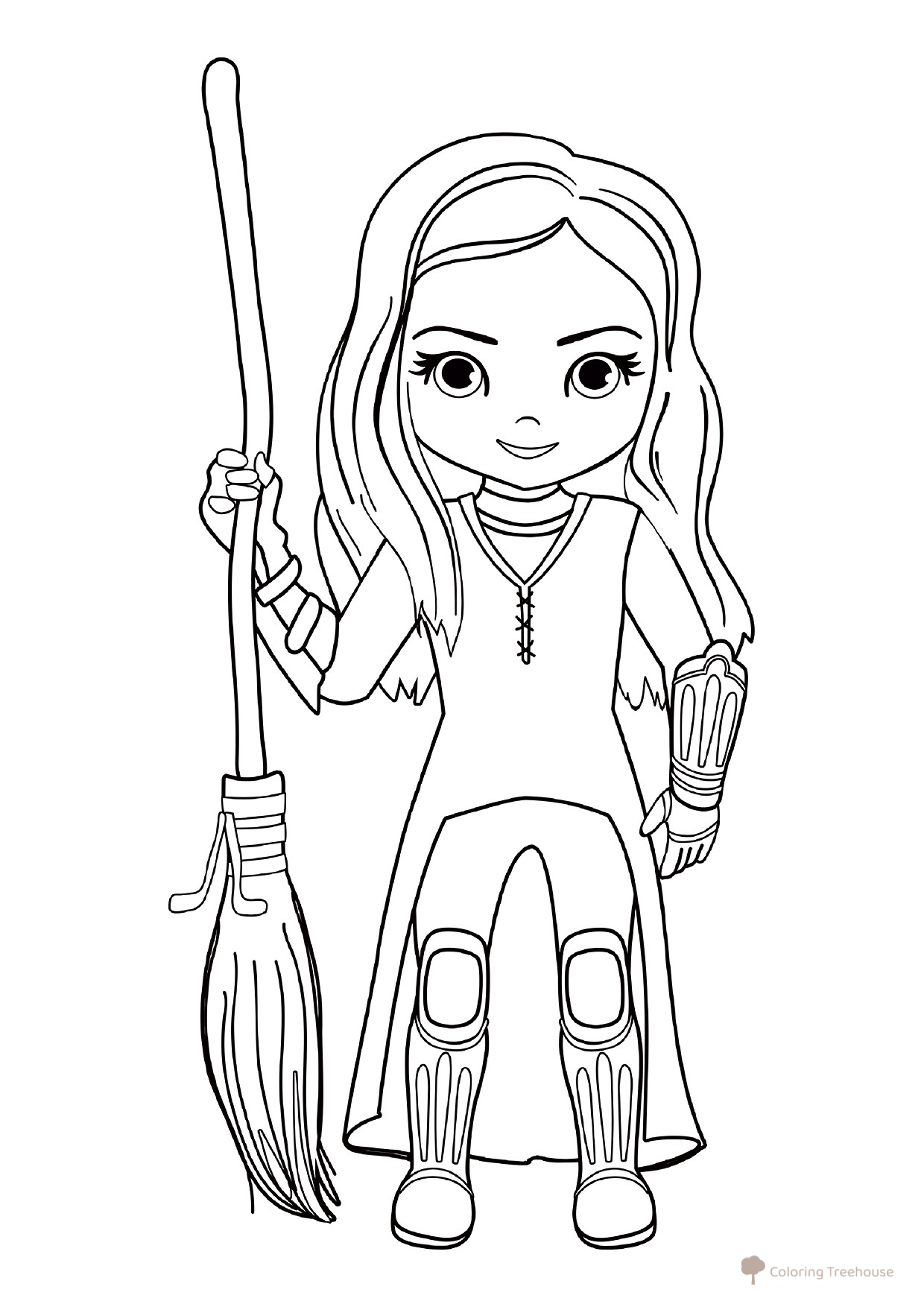Dibujos para colorear de la caricaturesca Ginny Weasley dibujo para colorear gratis de Harry Potter Coloring Pages