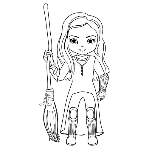 Dibujos para colorear de la caricaturesca Ginny Weasley dibujo para colorear gratis de Harry Potter Coloring Pages